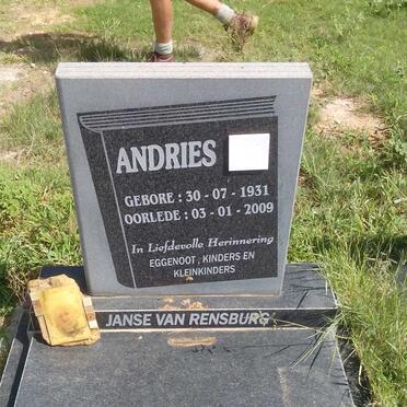 RENSBURG Andries, Janse van 1931-2009