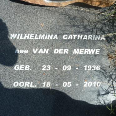 REYNDERS Wilhelmina Catharina nee VAN DER MERWE 1936-2010