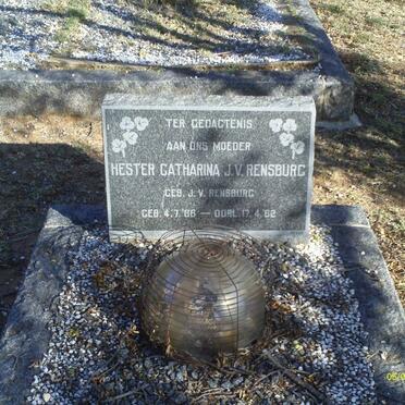 RENSBURG Hester Catharina, J.V. nee J.V. RENSBURG 1886-1962