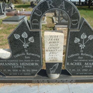 RAND Johannes Hendrik, du 1938-2000 &amp; Rachel Mary Susan PERIE 1942-