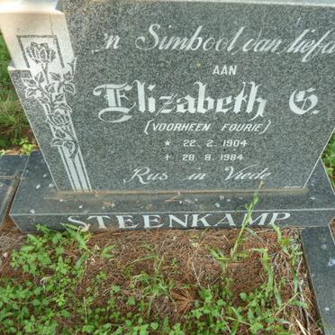STEENKAMP Elizabeth G. Formerly FOURIE 1904-1984