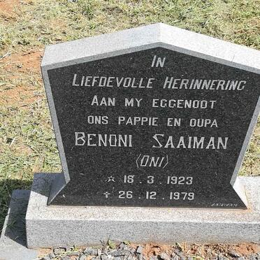 SAAIMAN Benoni 1925-1979 &amp; Dirkie 1931-1983