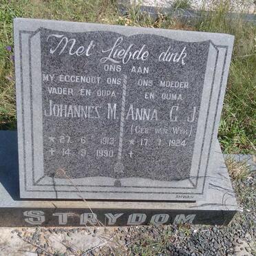 STRYDOM Johannes M. 1913-1990 &amp; Anna G.J. VAN WYK 1924-