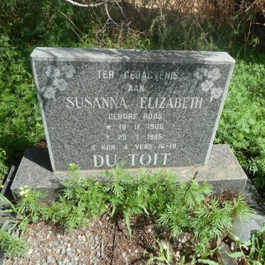 TOIT Susanna Elizabeth, du nee ROOS 1906-1965