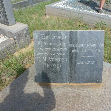 VENTER E.M. nee BLOM 1908-1971
