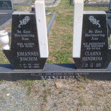 VIVIERS Johannes Joachim 1930-2007 &amp; Clasina Hendrina 1931-1997