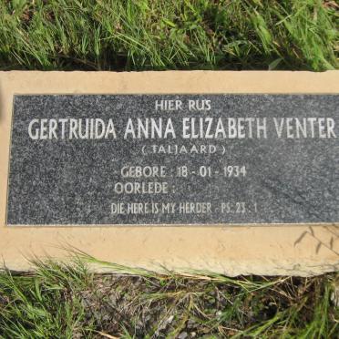 VENTER Gertruida Anna Elizabeth nee TALJAARD 1934-