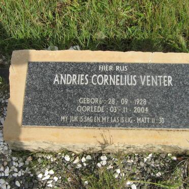 VENTER Andries Cornelius 1928-2004 &amp; Gertruida Anna Elizabeth TALJAARD 1934-