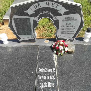 WET Riana Johanna Maria, de nee SUTHERLAND 1960-2011