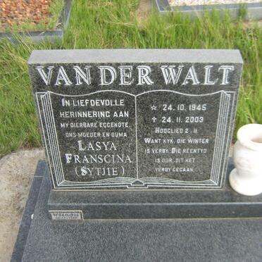 WALT Lasya Franscina, van der 1945-2003
