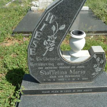 WIESE Stoffelina Maria nee VAN RENSBURG 1903-1989