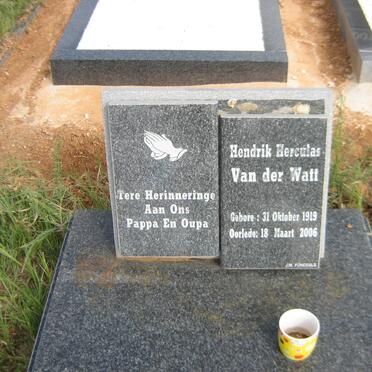 WATT Hendrik Herculas, van der 1919-2006