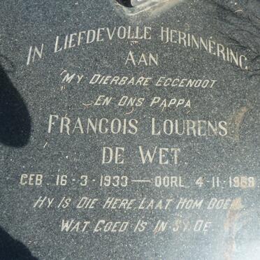 WET Francois Lourens, de 1933-1969