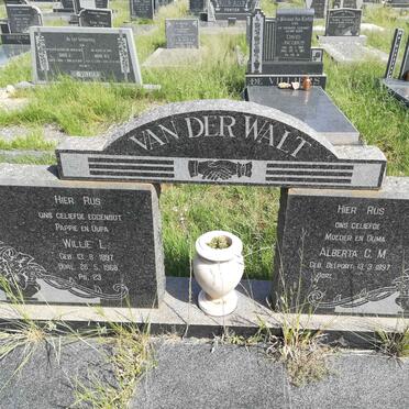 WALT Willie L., van der 1897-1968 &amp; Alberta C.M. DELPORT 1897-