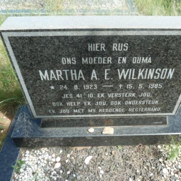 WILKINSON Martha A.E. 1923-1985