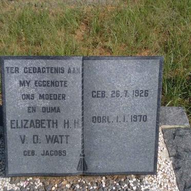WATT Elizabeth H.H., v.d. nee JACOBS 1926-1970