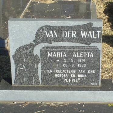 WALT Maria Aletta, van der 1914-1993