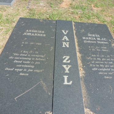 ZYL Andries Johannes, van 1921- &amp; Mieta Maria M.J.C. VENTER 1908-2004