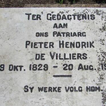 VILLIERS Pieter Hendrik, de 1829-1907 &amp; Gertruida Louisa KOK 1838-1890