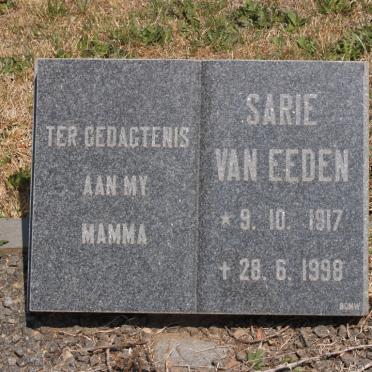 EEDEN Sarie, van 1917-1998