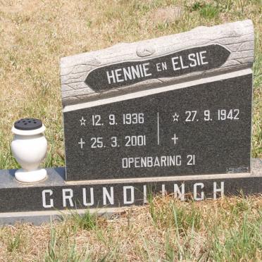 GRUNDLINGH Hennie 1936-2001 &amp; Elsie 1942-