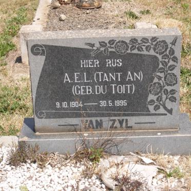 ZYL A.E.L., van nee DU TOIT 1904-1995