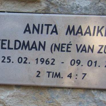 VELDMAN Anita Maaike nee VAN ZUYLEN 1962-2010