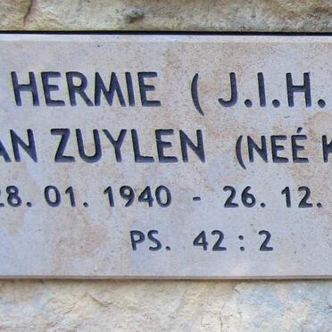 ZUYLEN J.I.H., van nee KEMP 1940-2019