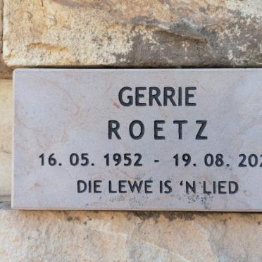 ROETZ Gerrie 1952-2020