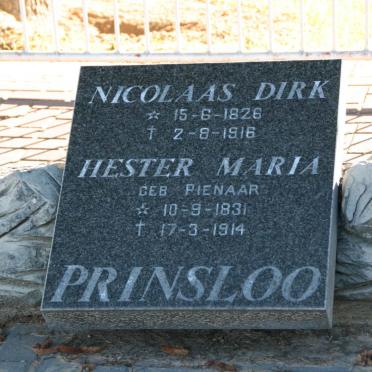 PRINSLOO Nicolaas Dirk 1826-1916 &amp; Hester Maria PIENAAR 1831-1914