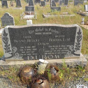 DUROW Benno Rudolf 1887-1956 &amp; Bertha L.M. WEYER 1890-1936