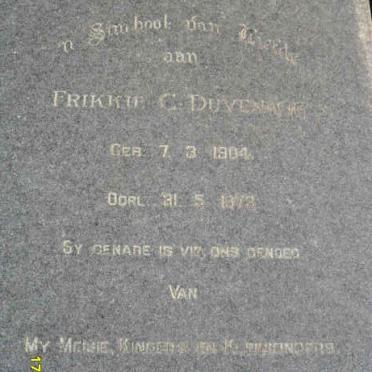 DUVENAGE Frikkie C. 1904-1978