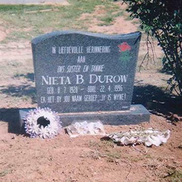 DUROW Nieta B. 1928-1996