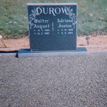 DUROW Walter August 1903-1985 &amp; DUROW Adriana Josina 1905-1984