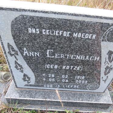 GERTENBACH Ann nee KOTZE 1918-2003