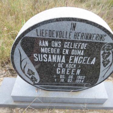GREEN Susanna Engela nee DE KOCK 1903-1994