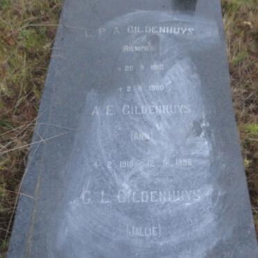 GILDENHUYS L.P.A. 1910-1980 &amp; A.E. 1918-1996 :: GILDENHUYS G.L. 1950-1994