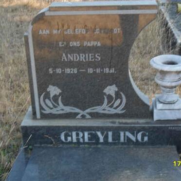 GREYLING Andries 1926-1981