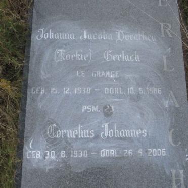 GERLACH Cornelius Johannes 1930-2006 & Johanna Jacoba Dorothea LE GRANGE 1930-1986
