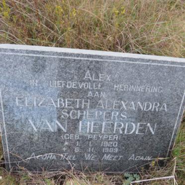 HEERDEN Elizabeth Alexandra Schepers, van nee PEYPER 1920-1989
