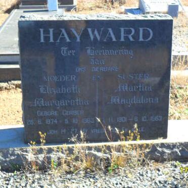 HAYWARD Elizabeth Margaretha nee GERBER 1874-1963 :: HAYWARD Martha Magdalena 1901-1963