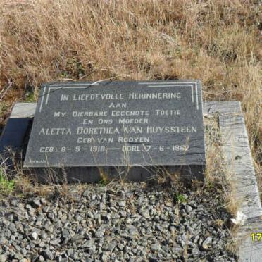HUYSTEEN Aletta Dorethea, van nee VAN ROOYEN 1918-1967