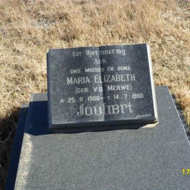 JOUBERT Maria Elizabeth nee V.D. MERWE 1900-1980
