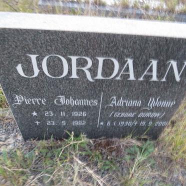 JORDAAN Pierre Johannes 1926-1982 & Adriana Yvonne DUROW 1930-2001