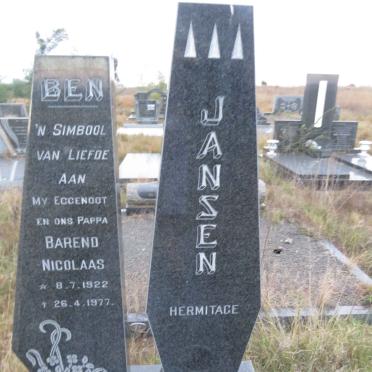 JANSEN Barend Nicholaas 1922-1977