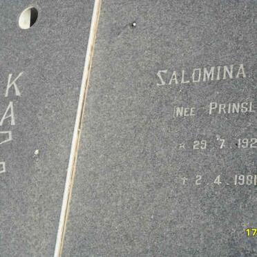 KAPP Diederik A. 1923-2000 &amp; Salomina M. D. PRINSLOO 1926-1981 _2