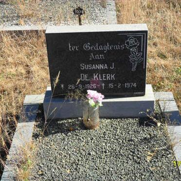 KLERK Susanna J., de 1926-1974