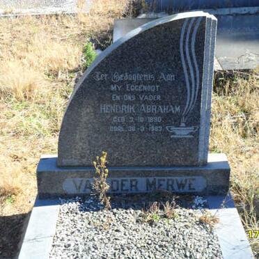 MERWE Hendrik Abraham, van der 1890-1983