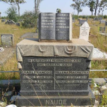 NAUDE Charl Francois 1849-1936 &amp; Helena Magrietha 1854-1936