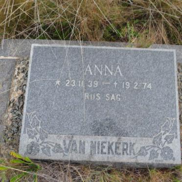 NIEKERK Anna, van 1939-1974